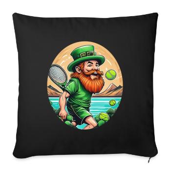 St. Patrick's Day Shamrock Tennis - Sofa pillowcase 17,3'' x 17,3'' (45 x 45 cm) - black - Front