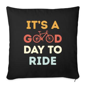 C’est une bonne journée pour faire du vélo Amateur de vélo - Housse de coussin décorative 45 x 45 cm - noir - Devant