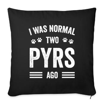 J’étais normal il y a deux pyrénées - Housse de coussin décorative 45 x 45 cm - noir - Devant