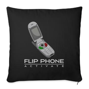 Flip Phone Activate Vintage & retro Old Flip Phone - Sofa pillowcase 17,3'' x 17,3'' (45 x 45 cm) - black - Front
