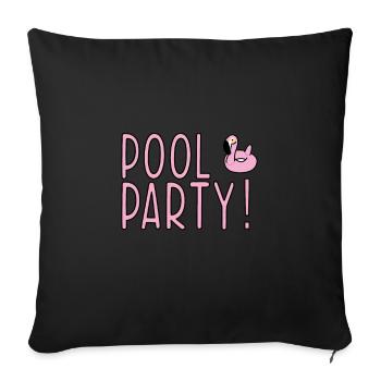 pool party flamingo - Sofakissenbezug 45 x 45 cm - Schwarz - Vorne