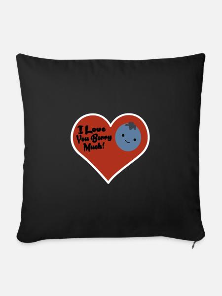 i love you berry much - Sofakissenbezug 45 x 45 cm - Schwarz