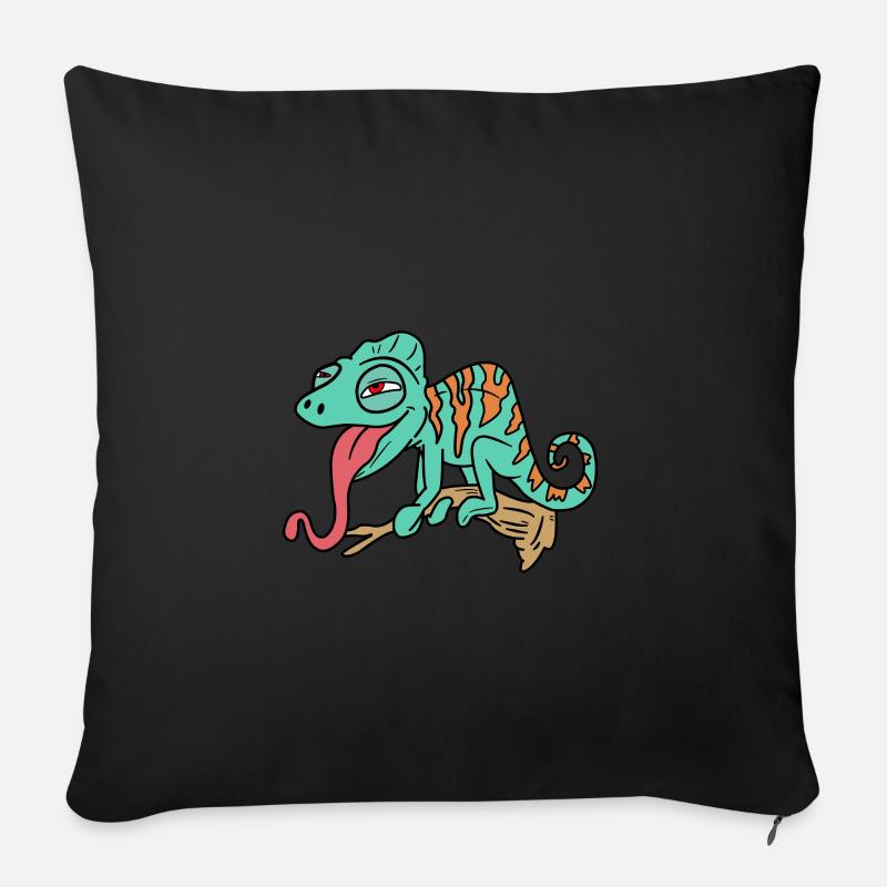 cool chameleon - Sofa pillowcase 17,3'' x 17,3'' (45 x 45 cm) - black
