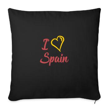 i love spain - Sofa pillowcase 17,3'' x 17,3'' (45 x 45 cm) - black - Front