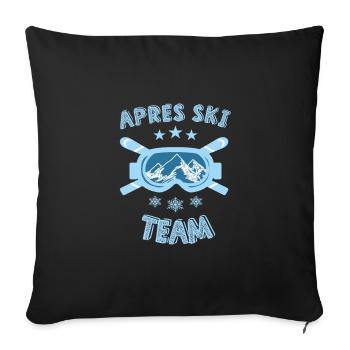 apres ski team skiing mountains - Sofa pillowcase 17,3'' x 17,3'' (45 x 45 cm) - black - Front