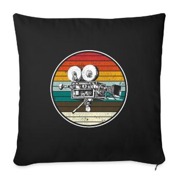 Old retro film camera - Sofa pillowcase 17,3'' x 17,3'' (45 x 45 cm) - black - Front