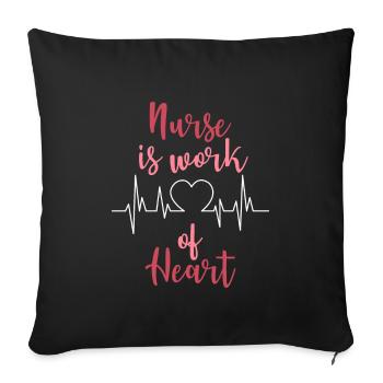 nurse is work of hearts - Sofa pillowcase 17,3'' x 17,3'' (45 x 45 cm) - black - Front