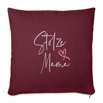 stolze mama - Sofakissenbezug 45 x 45 cm - Burgunderrot - Vorne