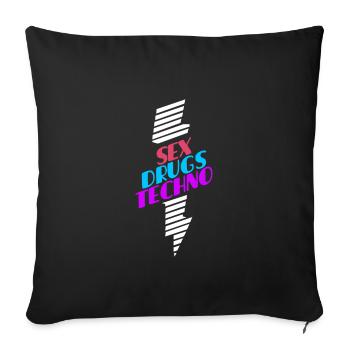 sexe drogues techno - Housse de coussin décorative 45 x 45 cm - noir - Devant