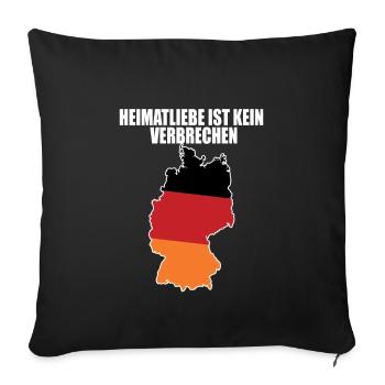 heimatliebe ist kein vebrechen - Sofakissenbezug 45 x 45 cm - Schwarz - Vorne