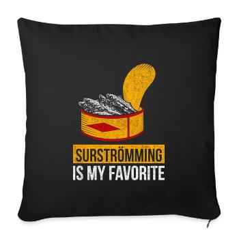 Funny surstromming outfit - Sofa pillowcase 17,3'' x 17,3'' (45 x 45 cm) - black - Front