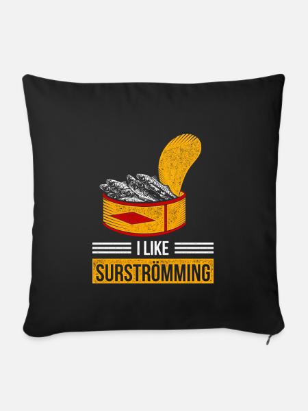 Lustiges Surströmming Design - Sofakissenbezug 45 x 45 cm - Schwarz