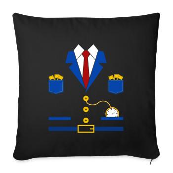 Costume de conducteur de train - Housse de coussin décorative 45 x 45 cm - noir - Devant