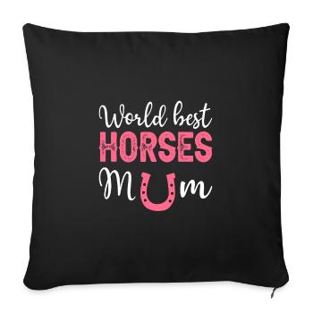 World best horses mum - Sofa pillowcase 17,3'' x 17,3'' (45 x 45 cm) - black - Front