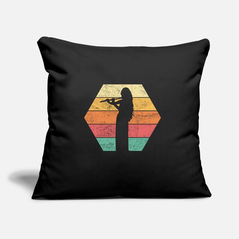 Retro flute player Sofa pillowcase 17,3'' x 17,3'' (45 x 45 cm)
