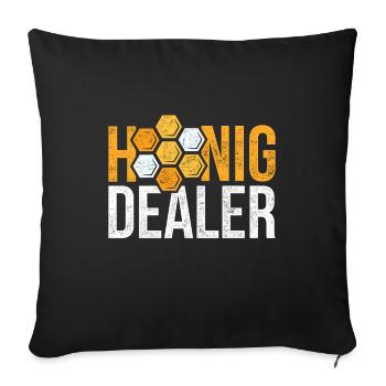 Honig Dealer Bienenwaben Outfit - Sofakissenbezug 45 x 45 cm - Schwarz - Vorne