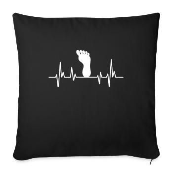 Podologie du rythme cardiaque du pied - Housse de coussin décorative 45 x 45 cm - noir - Devant