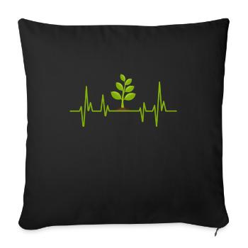 Jardinier végétal Heartbeat - Housse de coussin décorative 45 x 45 cm - noir - Devant