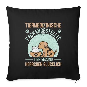 Lustiges Tierärztin Hund Outfit - Sofakissenbezug 45 x 45 cm - Schwarz - Vorne