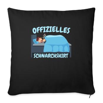 Schnarch Spruch - Sofakissenbezug 45 x 45 cm - Schwarz - Vorne