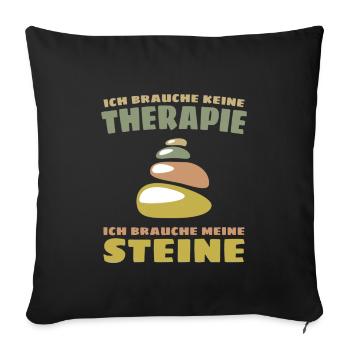 Steine bemalen Spruch - Sofakissenbezug 45 x 45 cm - Schwarz - Vorne