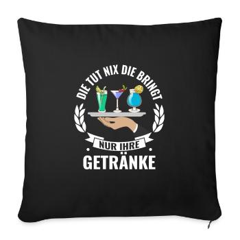 Kellnerin Bedienung Servicekraft - Sofakissenbezug 45 x 45 cm - Schwarz - Vorne