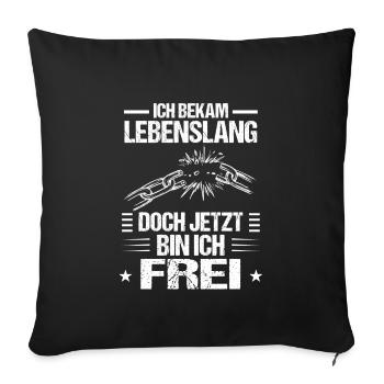 Geschieden endlich Frei Trennung - Sofakissenbezug 45 x 45 cm - Schwarz - Vorne