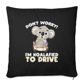 Funny driving license passed 2020 saying - Sofa pillowcase 17,3'' x 17,3'' (45 x 45 cm) - black - Front