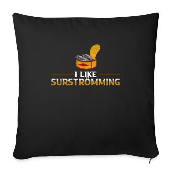 Surstromming amateurs de poisson en conserve - Housse de coussin décorative 45 x 45 cm - noir - Devant