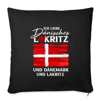 Dänemark Lakritze Skandinavien Spruch - Sofakissenbezug 45 x 45 cm - Schwarz - Vorne
