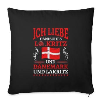 Dänemark Lakritze Skandinavien Spruch - Sofakissenbezug 45 x 45 cm - Schwarz - Vorne