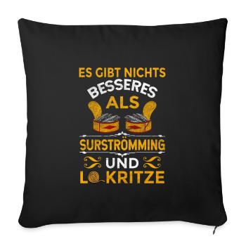 Schweden Lakritze Surströmming - Sofakissenbezug 45 x 45 cm - Schwarz - Vorne