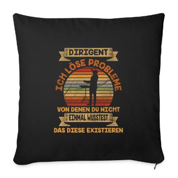 Chorleiter Dirigent Ladebalken - Sofakissenbezug 45 x 45 cm - Schwarz - Vorne
