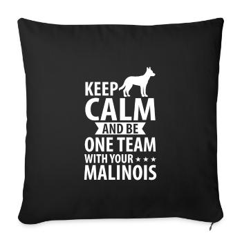 Chien de berger belge Malinois - Housse de coussin décorative 45 x 45 cm - noir - Devant