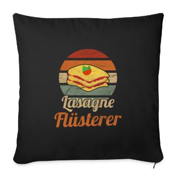 Retro Lasagne Flüsterer Auflauf - Sofakissenbezug 45 x 45 cm - Schwarz - Vorne