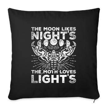 Moon Phases Moth Witchcraft Gothic Occult - Sofa pillowcase 17,3'' x 17,3'' (45 x 45 cm) - black - Front