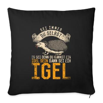 Vintage Igel Spruch - Sofakissenbezug 45 x 45 cm - Schwarz - Vorne