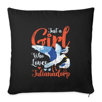 Julianadorp Pays-Bas Mouettes vacances - Housse de coussin décorative 45 x 45 cm - noir - Devant