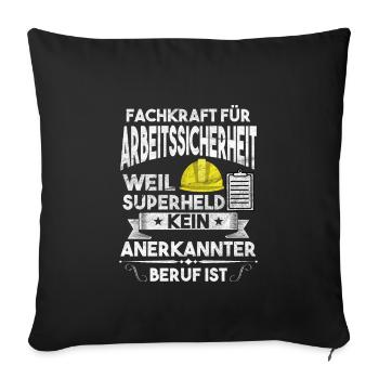 Fachkraft Arbeitssicherheit Sifa Sicherheitskraft - Sofakissenbezug 45 x 45 cm - Schwarz - Vorne