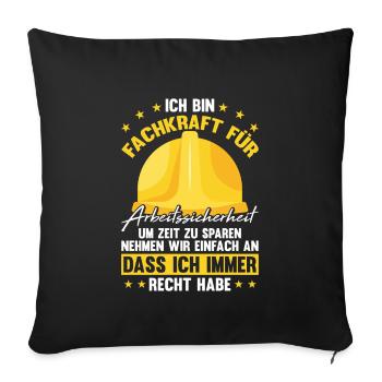 Arbeitssicherheit Sifa Sicherheitskraft - Sofakissenbezug 45 x 45 cm - Schwarz - Vorne