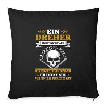 Zerspanungsmechaniker Industriemechaniker Dreher - Sofakissenbezug 45 x 45 cm - Schwarz - Vorne