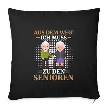 Altenpflegerin Senioren Spruch Pflegekraft - Sofakissenbezug 45 x 45 cm - Schwarz - Vorne
