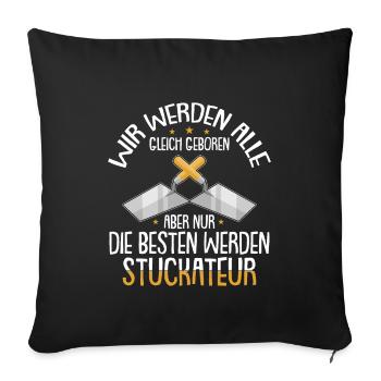 Stuckateur Verputzer Spachtel - Sofakissenbezug 45 x 45 cm - Schwarz - Vorne