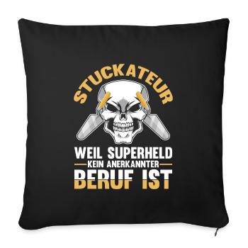 Stuckateur Verputzer Spachtel - Sofakissenbezug 45 x 45 cm - Schwarz - Vorne