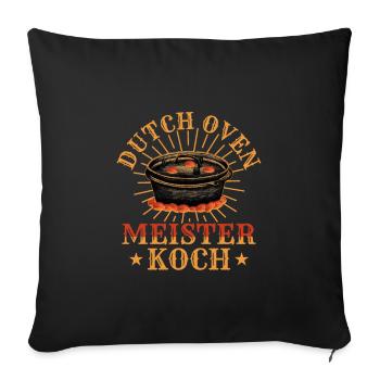 Dutch Oven Meister Koch Feuertopf Dopfen - Sofakissenbezug 45 x 45 cm - Schwarz - Vorne