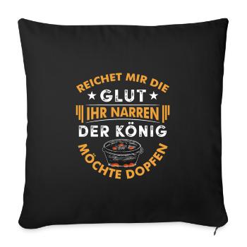 Dutch Oven Dopfen Glut BBQ Feuertopf - Sofakissenbezug 45 x 45 cm - Schwarz - Vorne