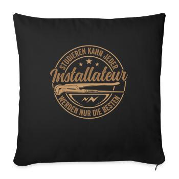 Installateur werden die Besten Heizungsbauer Heizu - Sofakissenbezug 45 x 45 cm - Schwarz - Vorne