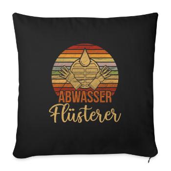 Retro Abwasser Flüsterer Abwassertechniker - Sofakissenbezug 45 x 45 cm - Schwarz - Vorne