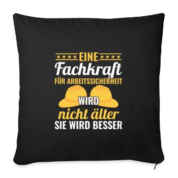 Fachkraft für Arbeitssicherheit wird besser Sifa - Sofakissenbezug 45 x 45 cm - Schwarz - Vorne