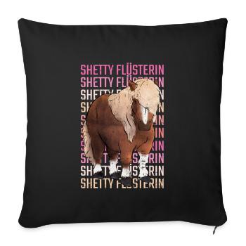 Retro Shetty Flüsterin Spruch Shetland Pony - Sofakissenbezug 45 x 45 cm - Schwarz - Vorne